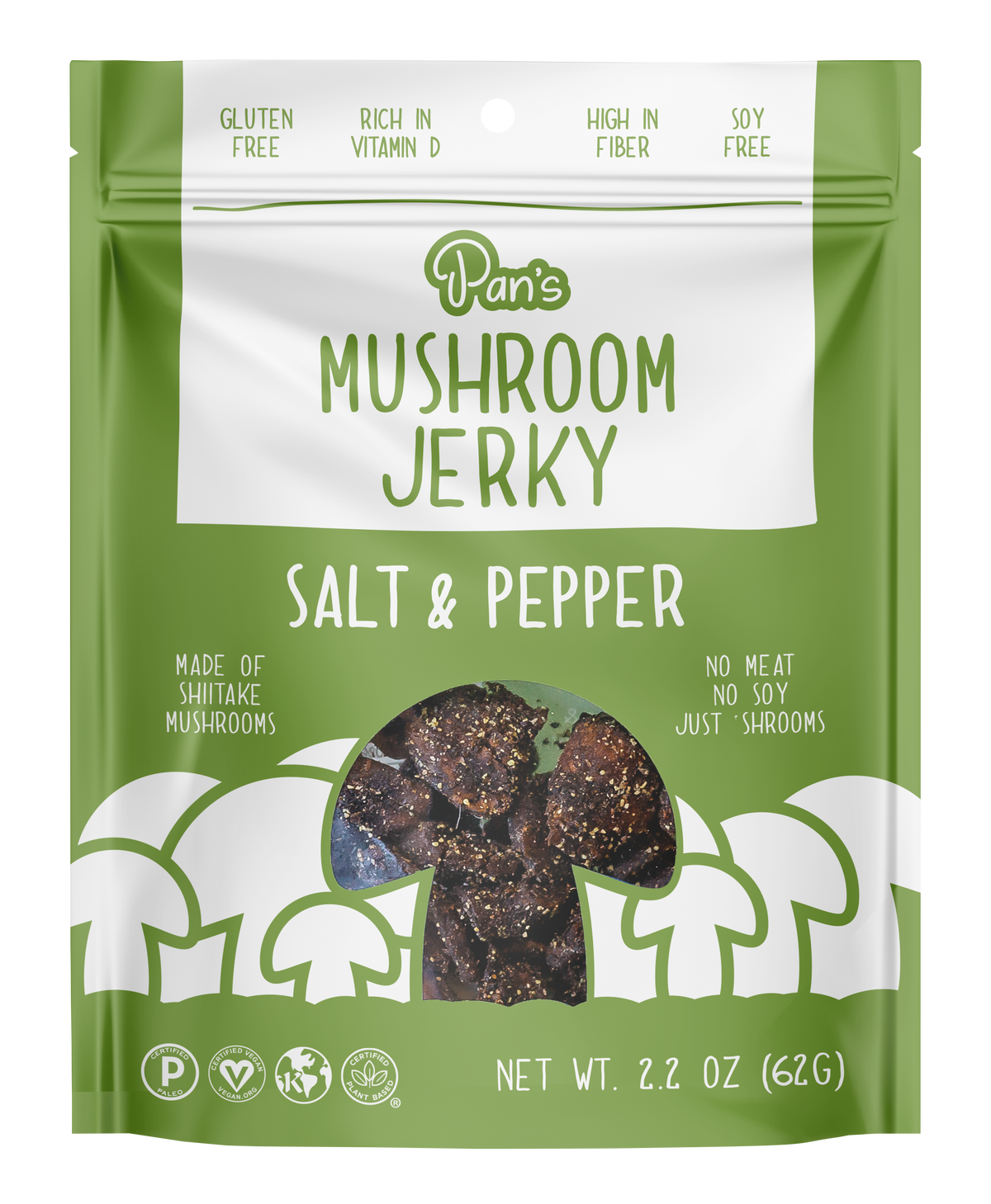 Pan's Mushroom Jerky - Salt & Pepper Vegan Jerky